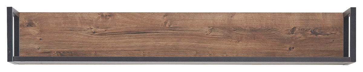 PÓŁKA ŚCIENNA BASTIAN - kolor dębowy/ciemnoszary, Konventionell, materiał drewnopochodny/metal (150/24/25cm) - Cantus