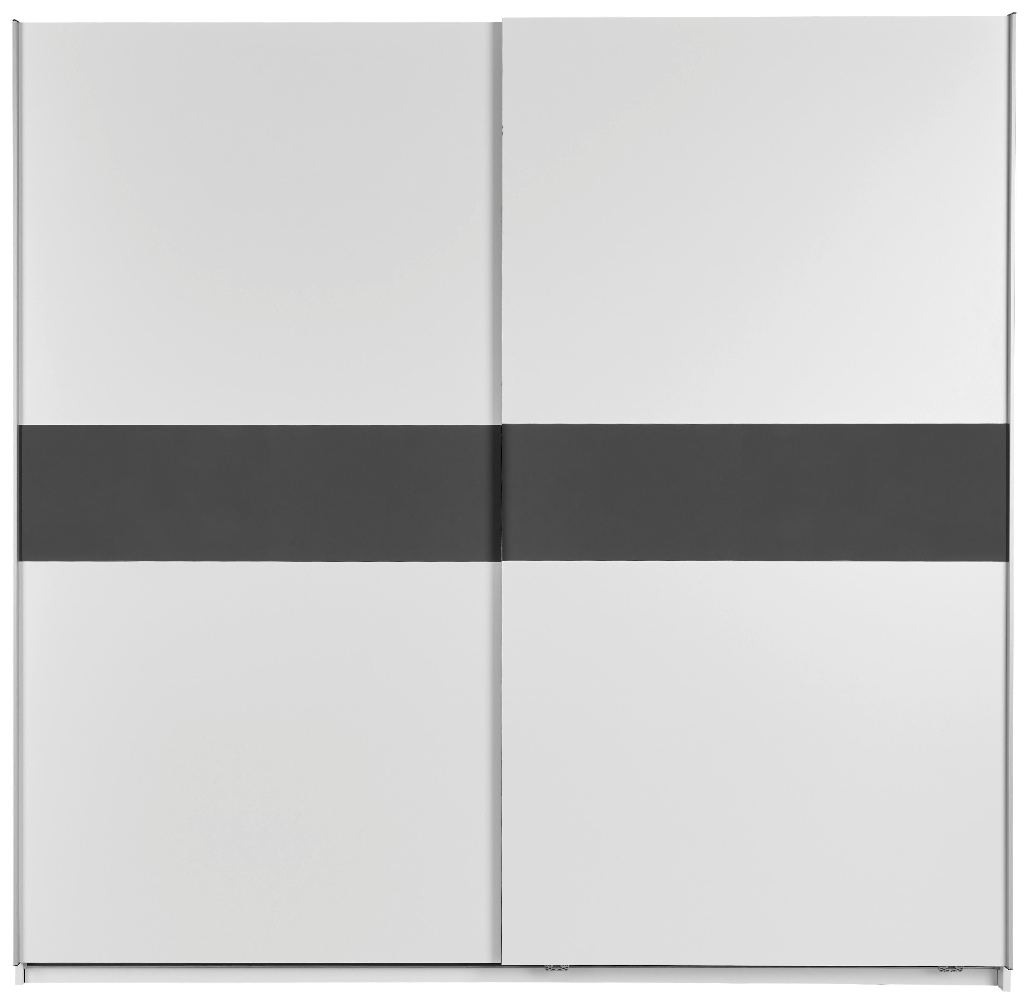 Omara Z Drsnimi Vrati Braga, Bela, - bela/barve aluminija, Konvencionalno, kovina/leseni material (215/209/57cm) - Based