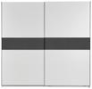 Schwebetürenschrank in Weiß/Graphitfarben - Weiss/Graphitfarben, Konventionell, Holzwerkstoff/Metall (215/209/57cm) - Based