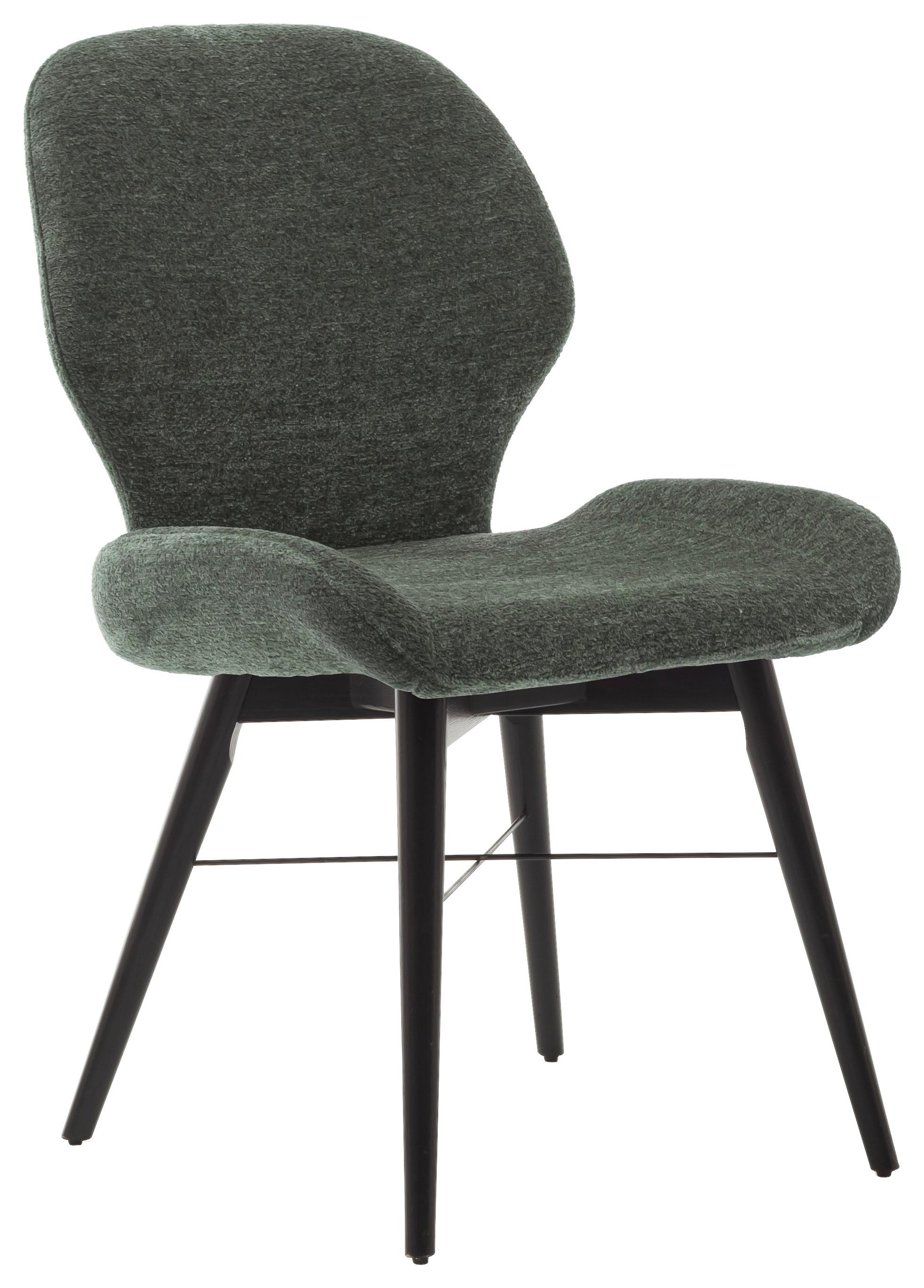 KRZESŁO SURINAM - czarny/oliwkowa zieleń, Design, drewno/tkanina (53/87/64cm) - Carryhome