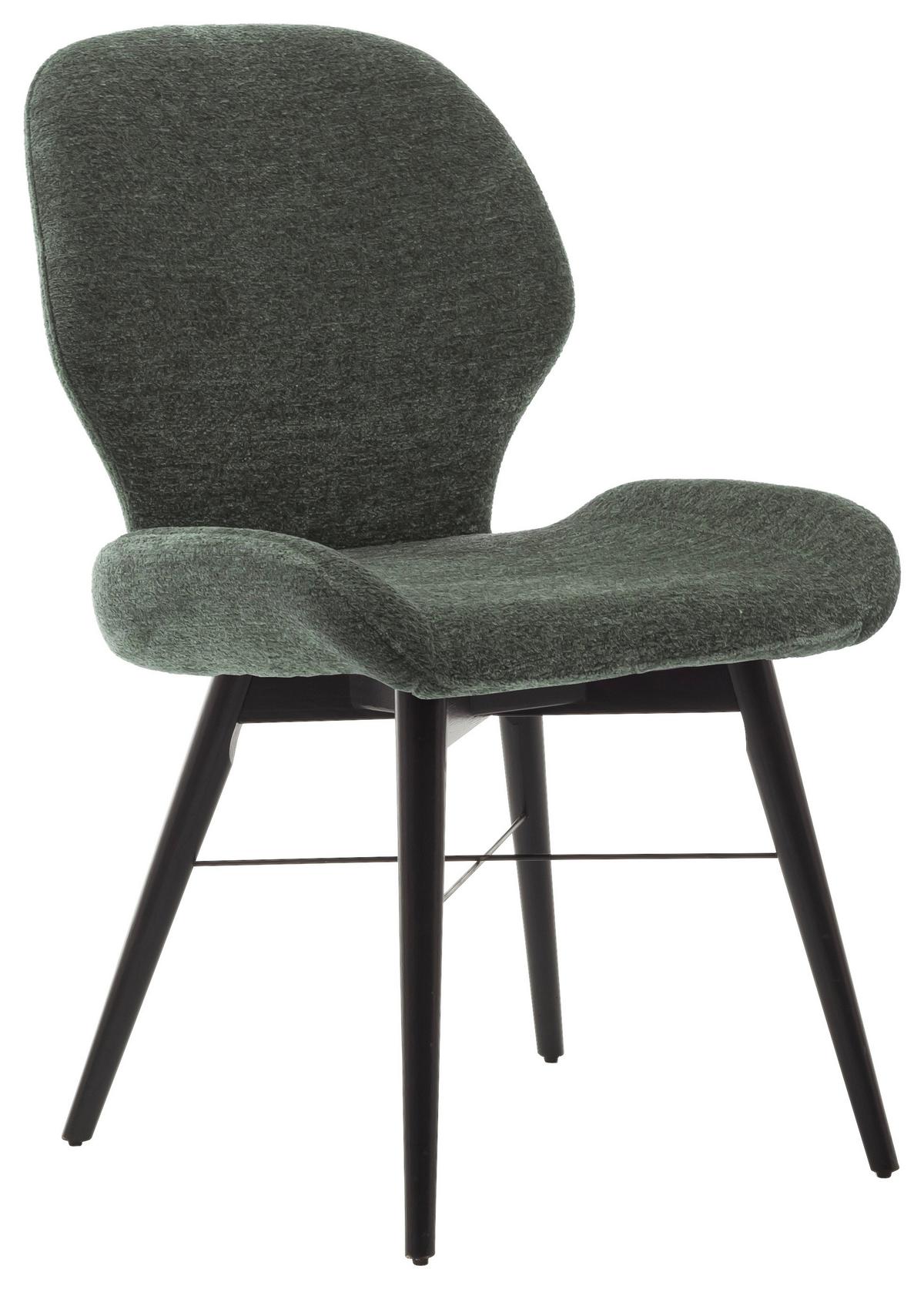 KRZESŁO SURINAM - czarny/oliwkowa zieleń, Design, drewno/tkanina (53/87/64cm) - Carryhome