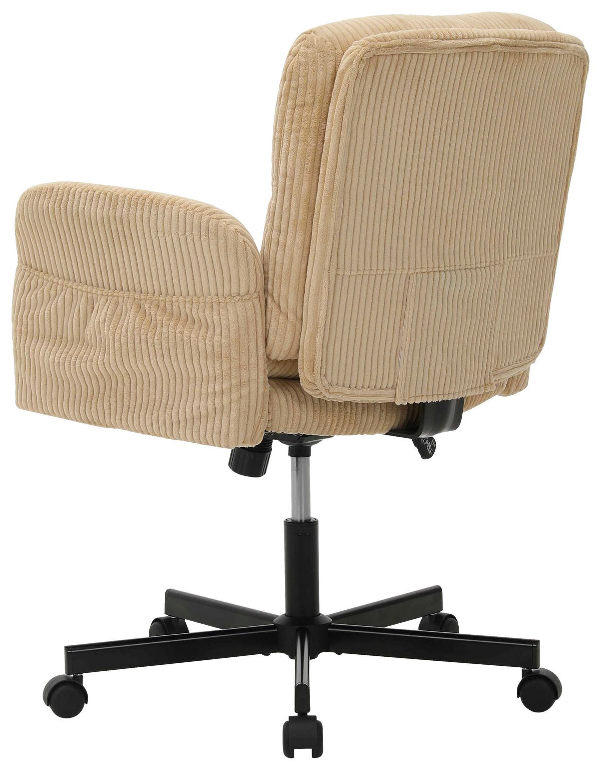 Drehstuhl Leni Beige/Schwarz Cord - Beige/Schwarz, Design, Holz/Kunststoff (72/89/99/67cm) - Mömax