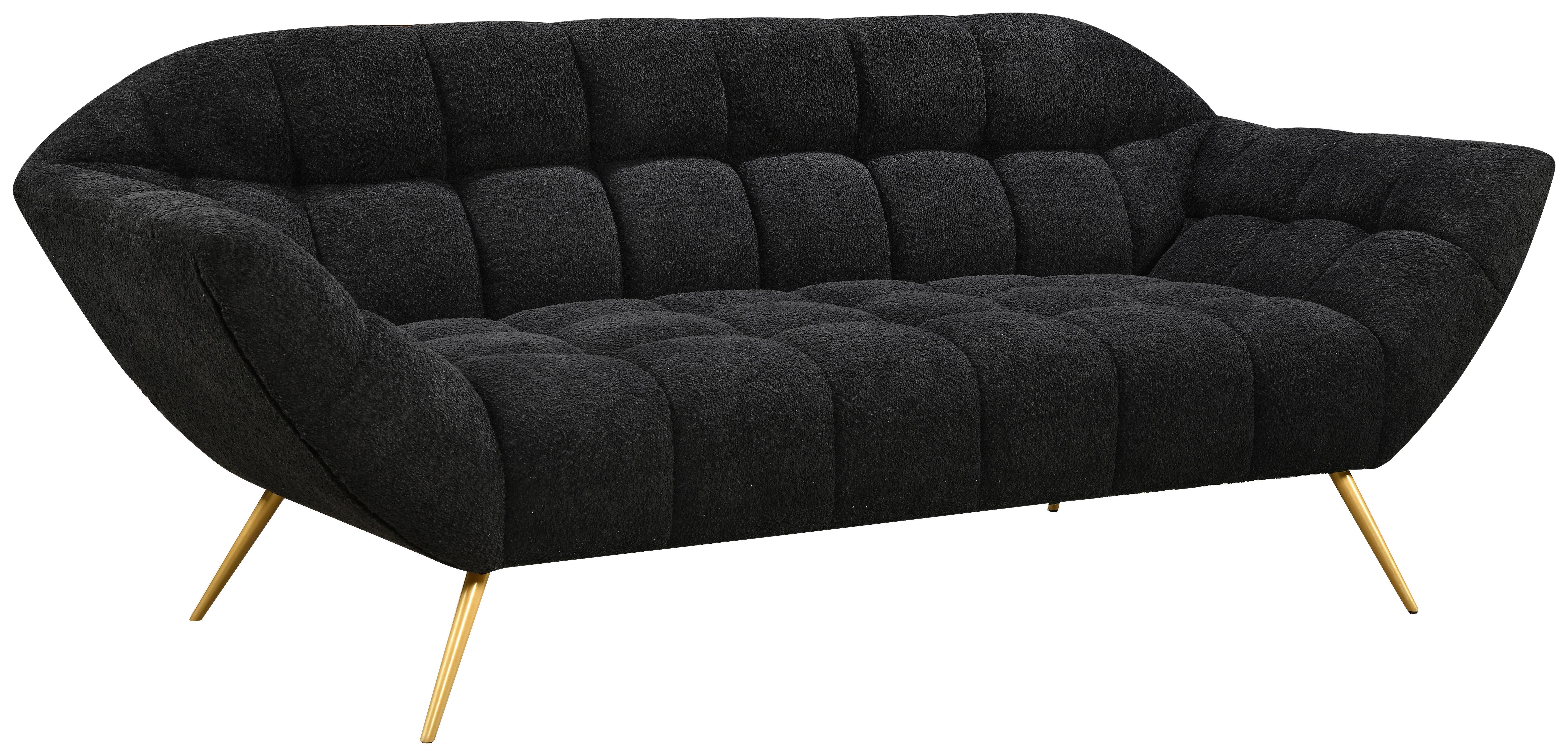 Trosed Janine, Črna - zlate barve/črna, Design, kovina/tekstil (220/85/85cm) - Livetastic