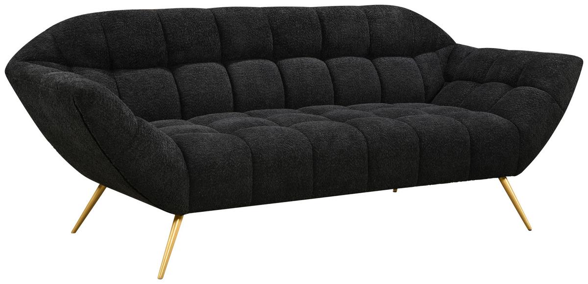 Trosed Janine, Črna - zlate barve/črna, Design, kovina/tekstil (220/85/85cm) - Livetastic