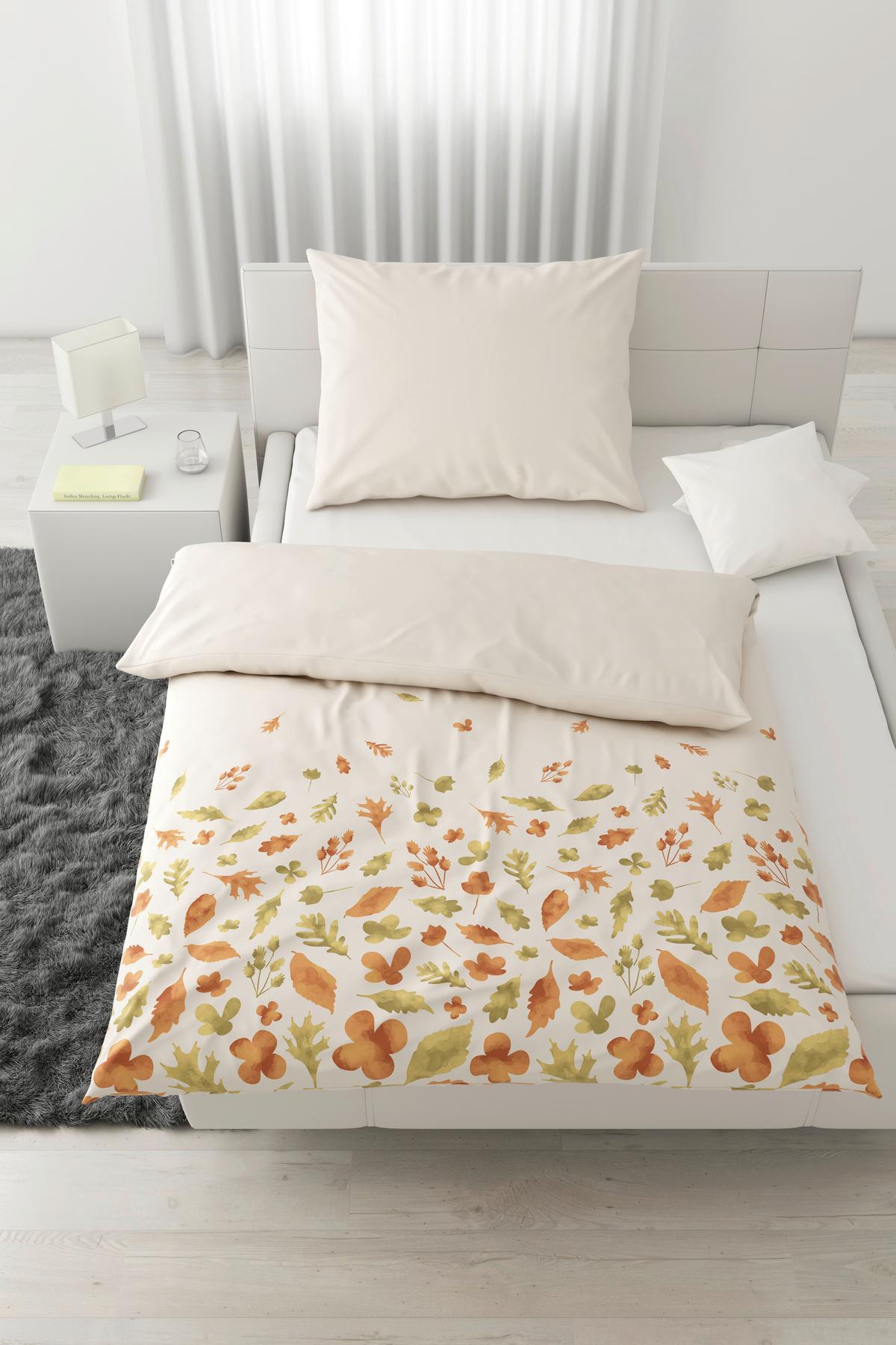 Ágyneműhuzat-garnitúra Streublätter - fehér, Modern, textil (140/200cm) - Modern Living