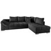 Wohnlandschaft Alvito Schwarz Nylon/Mikrofaser - Silberfarben/Schwarz, Design, Holz/Textil (298/202cm) - MID.YOU
