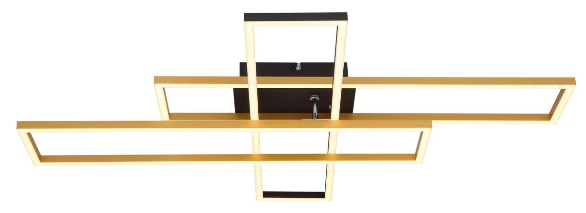 Led Mennyezeti Lámpa 67208-40g - fekete/opál, Design, műanyag/fém (80/60/9.5cm) - Globo