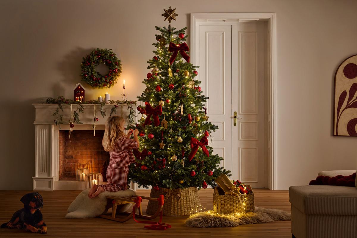 Weihnachtsbaum Geneva Grün ca. 210cm - Grün, KONVENTIONELL, Kunststoff/Metall (126/210cm) - Mömax