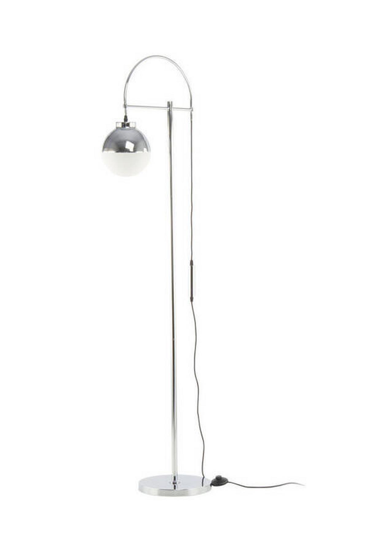 Stehleuchte Qob9h-Siv - Weiss/Silberfarben, Design, Glas/Metall (44/160/44cm) - Kayoom