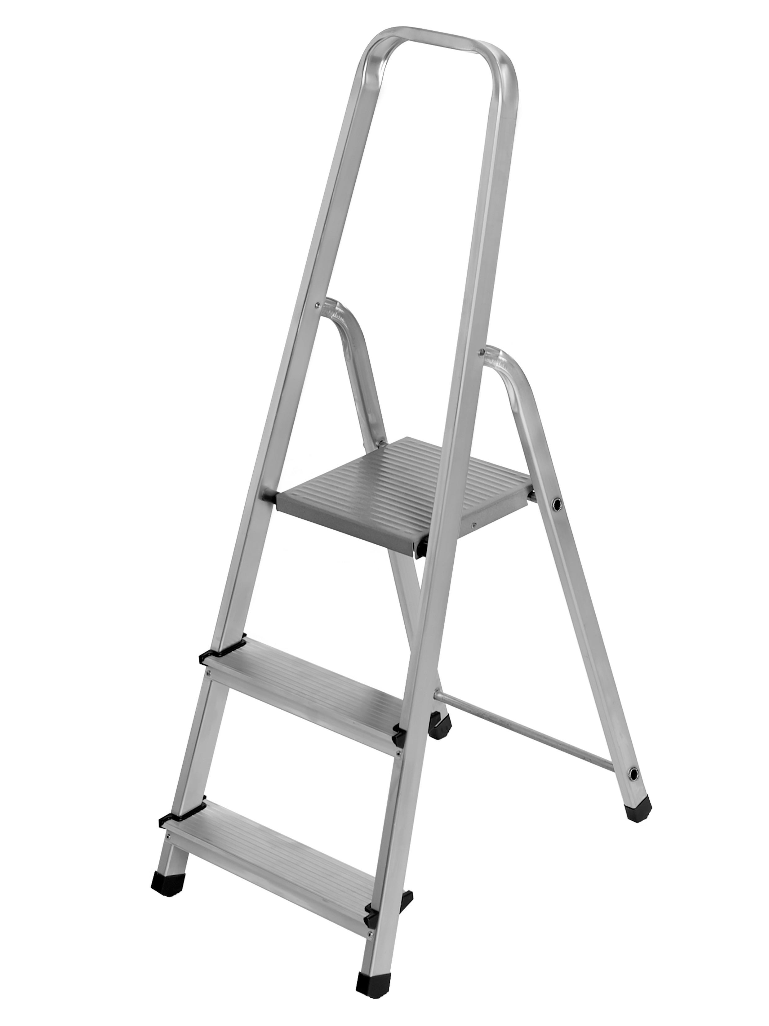Háztartási Létra Drald-3 - ezüst, fém (121/40/54cm)