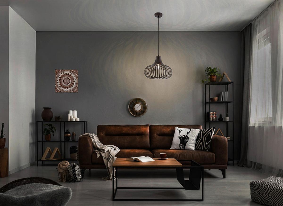 LAMPA WISZĄCA 33370111X MATEO - kolor rdzawy, Basics, metal (40/150cm)