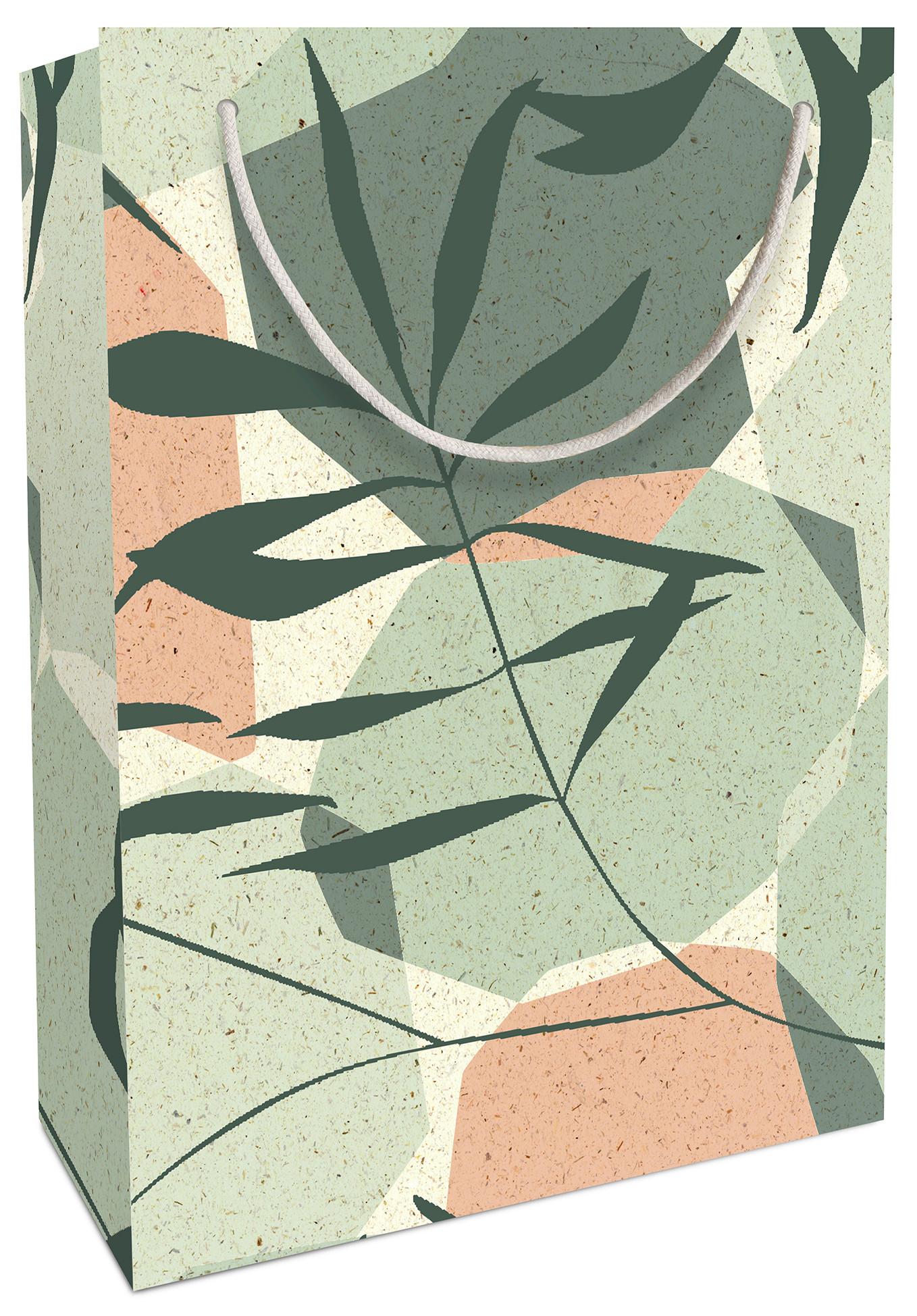 Geschenktasche Jana mit Floraldesign - Beige/Altrosa, Lifestyle, Naturmaterialien/Papier (23/33/11cm) - Modern Living