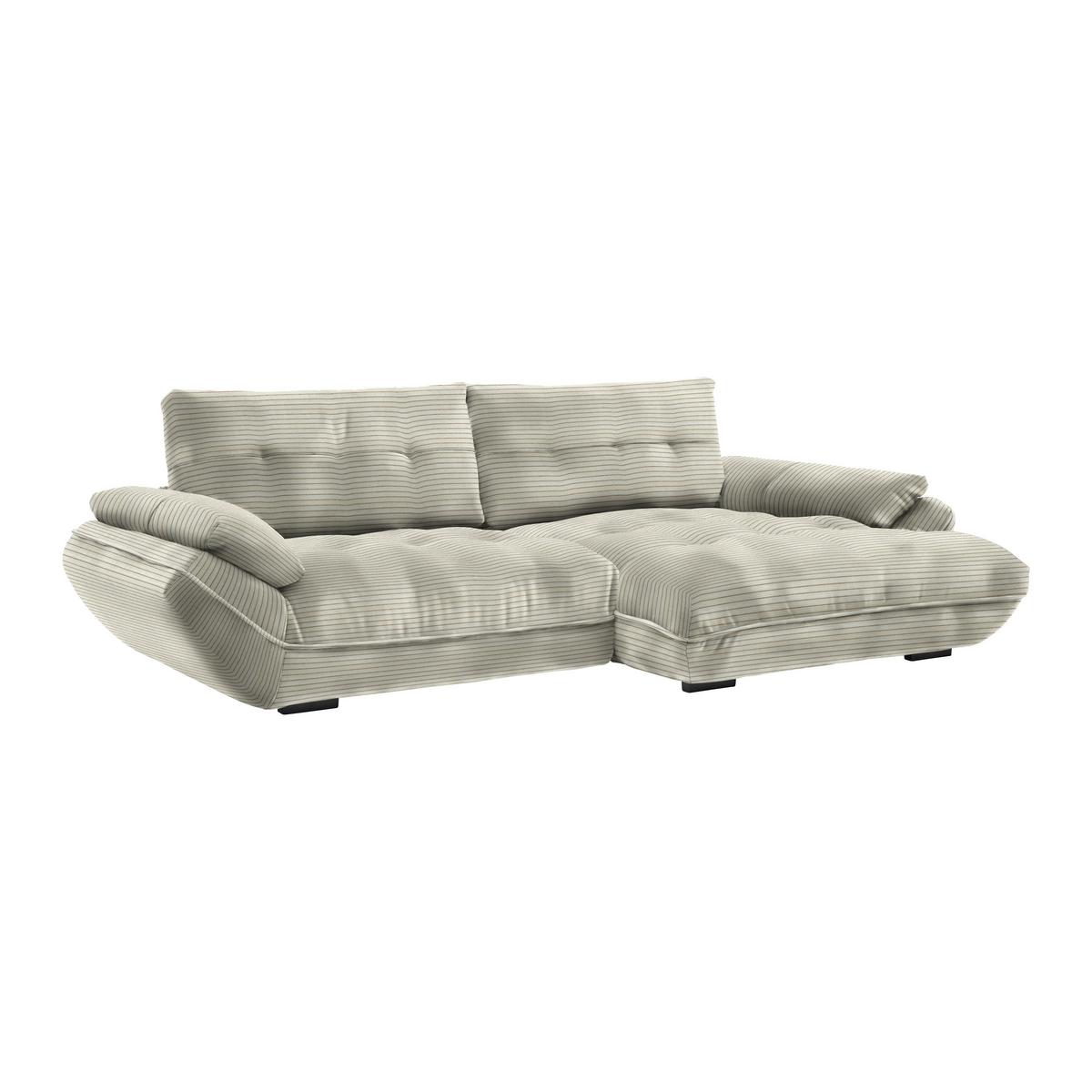 Wohnlandschaft Vivo Creme - Creme/Schwarz, Modern, Kunststoff/Textil (317/63/179cm) - Premium Living