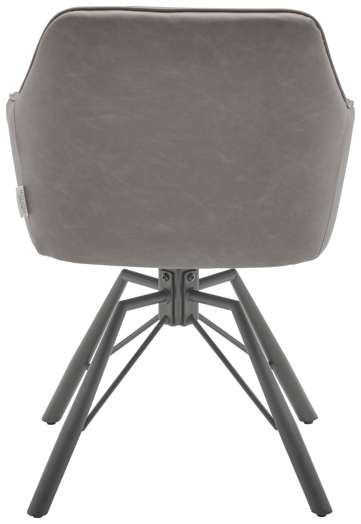 KRZESŁO Z PODŁOKIETNIKAMI ELLA - czarny/szary, Lifestyle, metal/tkanina (58.5/82.5/54.5cm) - MID.YOU