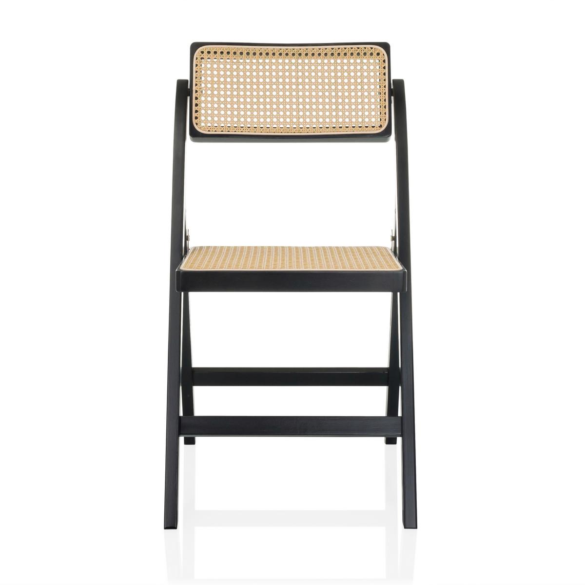 Zložljiv Stol Tudela Bamboo, Črna, Rjava - črna/rjava, Moderno, les (45,5/83,5/45cm) - Gardenson
