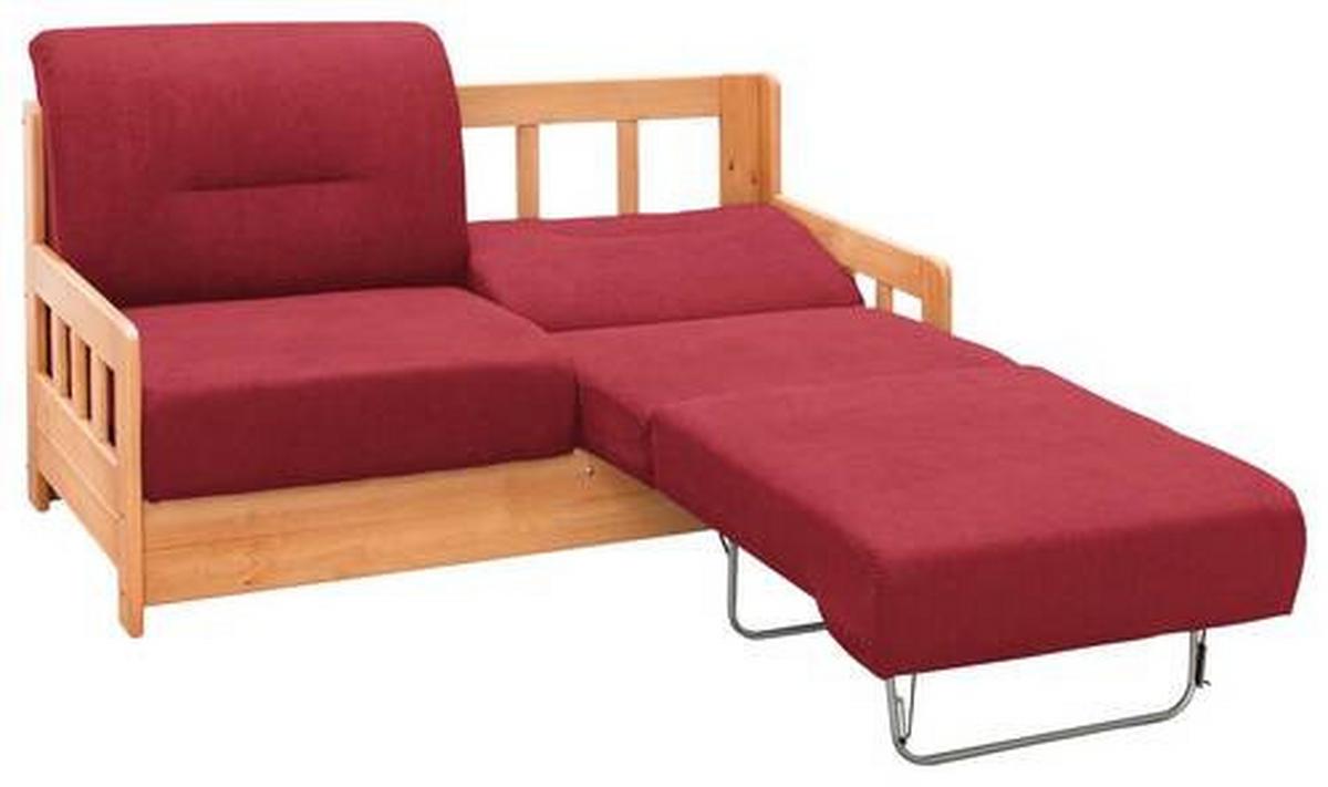 Schlafsofa Camino Holzkorpus Rot/Honig - Rot/Honig, LIFESTYLE, Holz/Textil (154/88/90cm) - Livetastic
