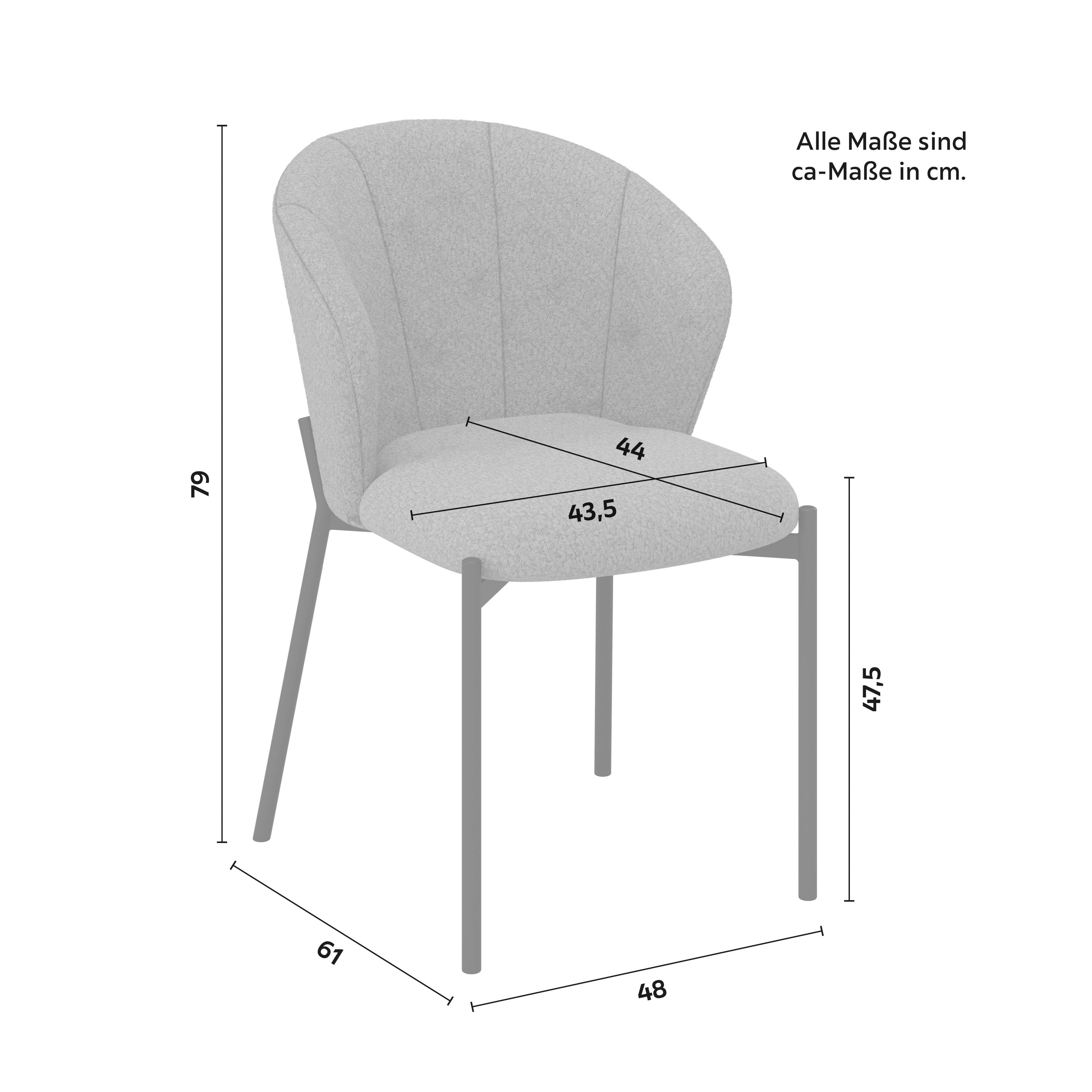 STOL ZOEY - grön/svart, Modern, metall/trä (48/79/61cm) - Bessagi Home