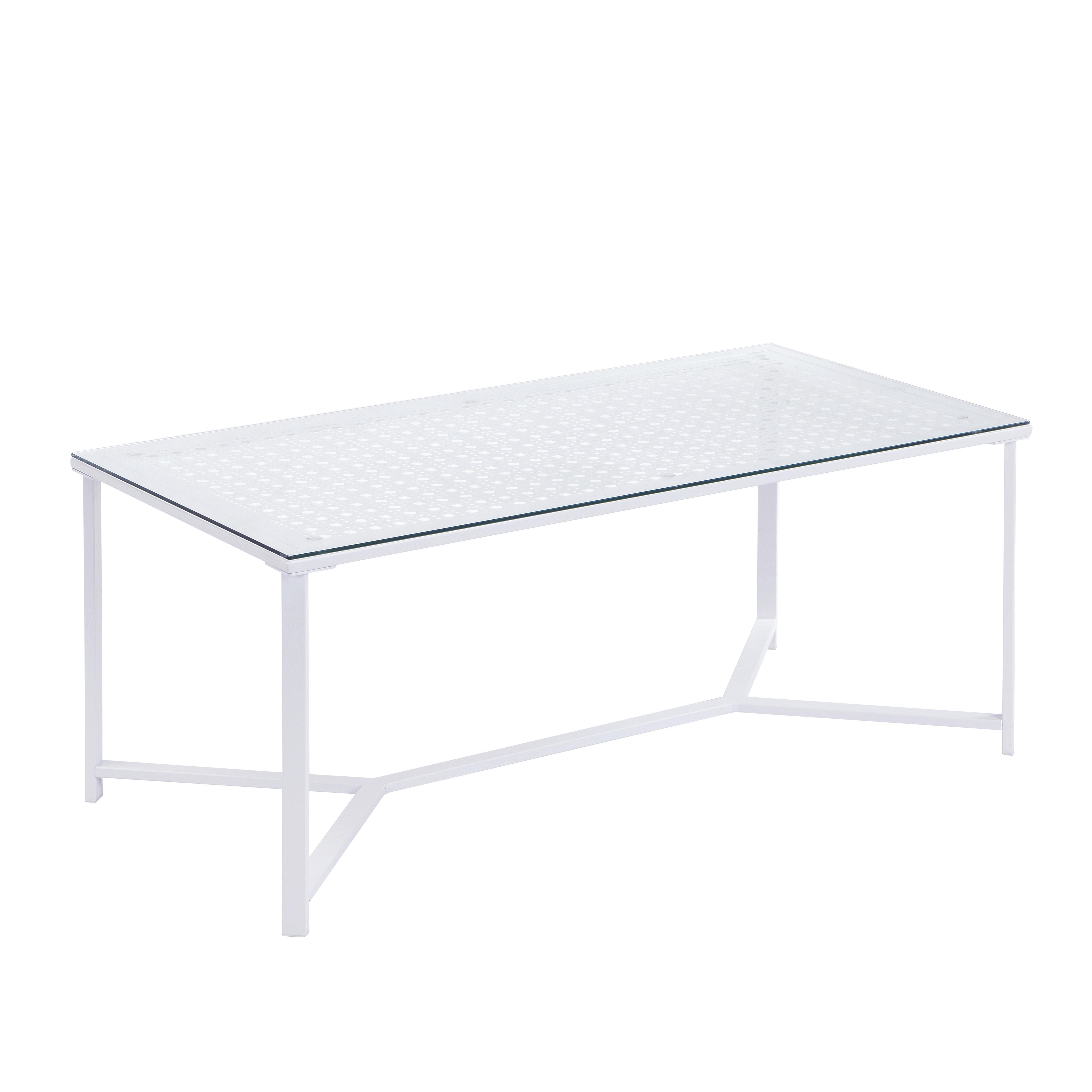 Couchtisch Wl7.324 - Weiss, Design, Glas/Metall (100/50/42cm) - MID.YOU
