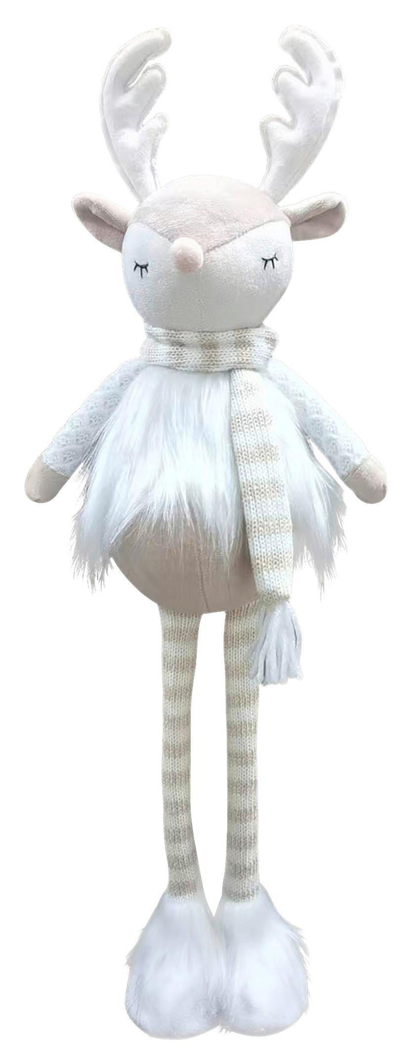 Dekohirsch Milly - Weiss/Creme, Konventionell, Naturmaterialien/Textil (18/46/12cm) - Mömax