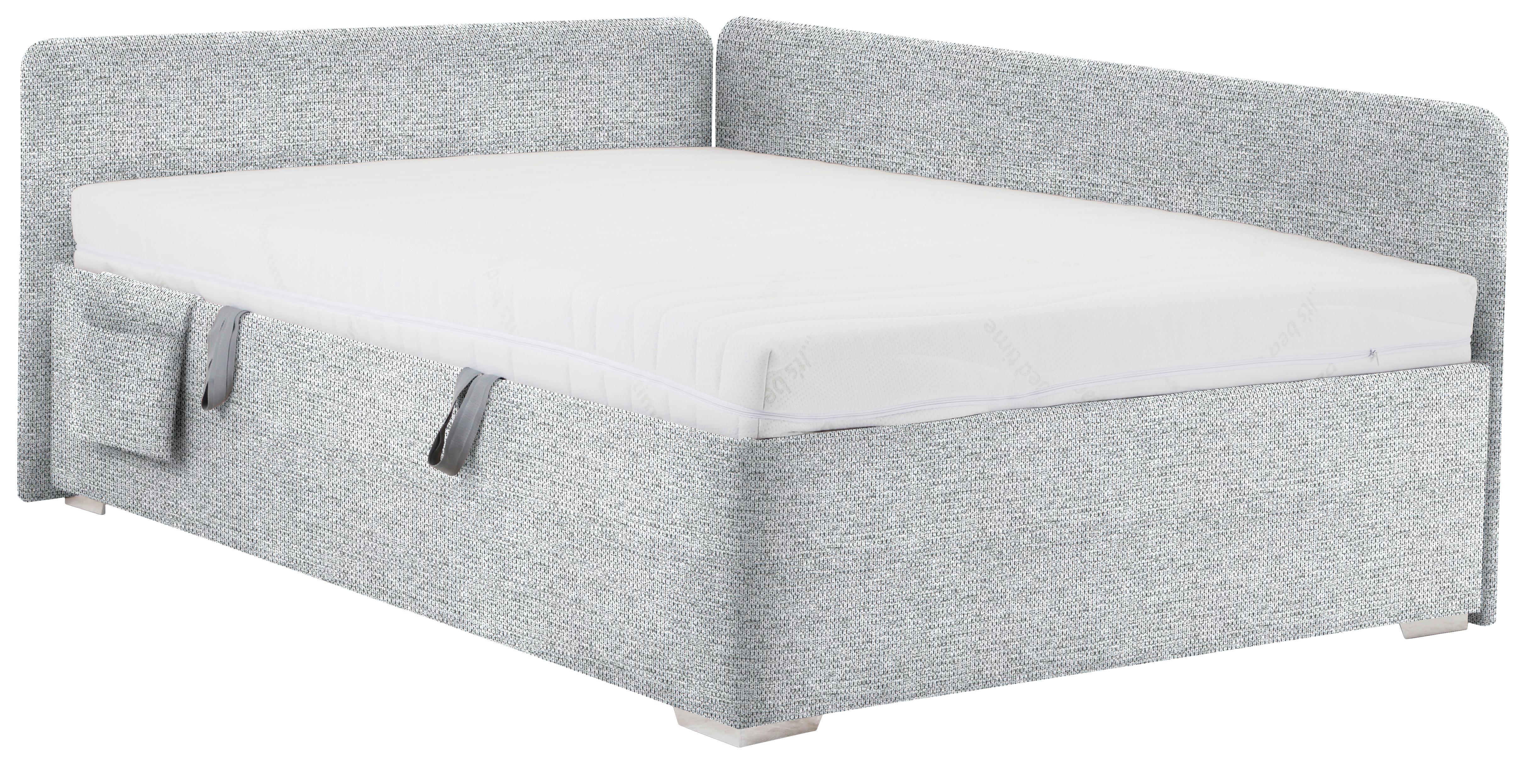 Bett Remi Grau ca. 140x200cm - Chromfarben/Naturfarben, KONVENTIONELL, Holz/Kunststoff (140/200cm) - Mömax