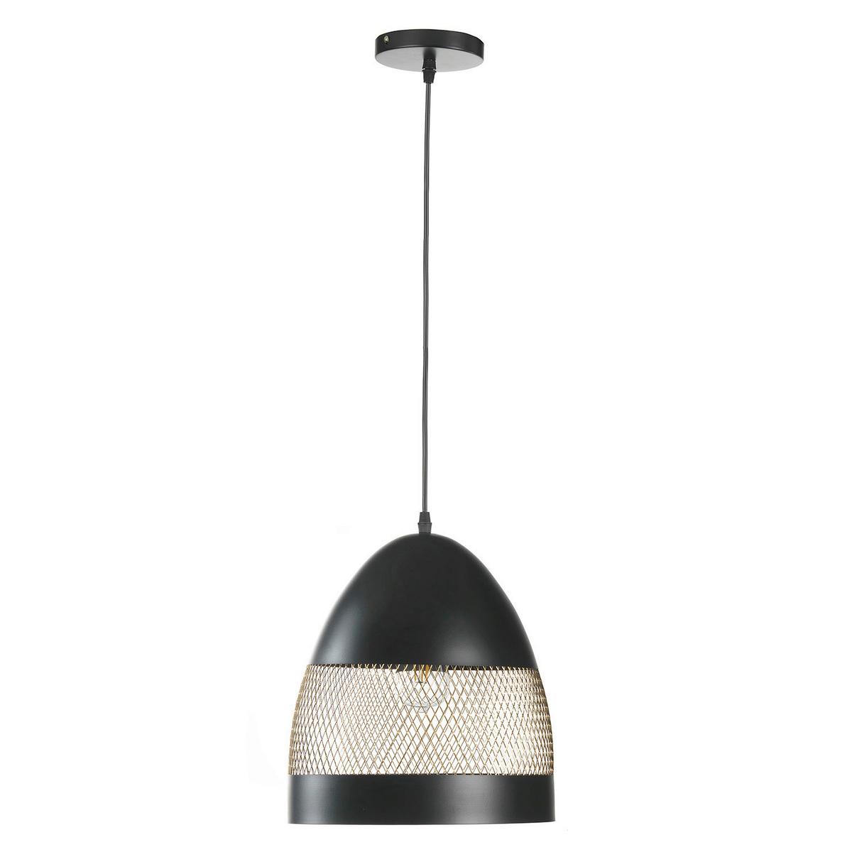 Hängeleuchte Polly Schwarz/Bronze max. 22 Watt - Schwarz/Bronzefarben, Design, Metall (30/120cm)