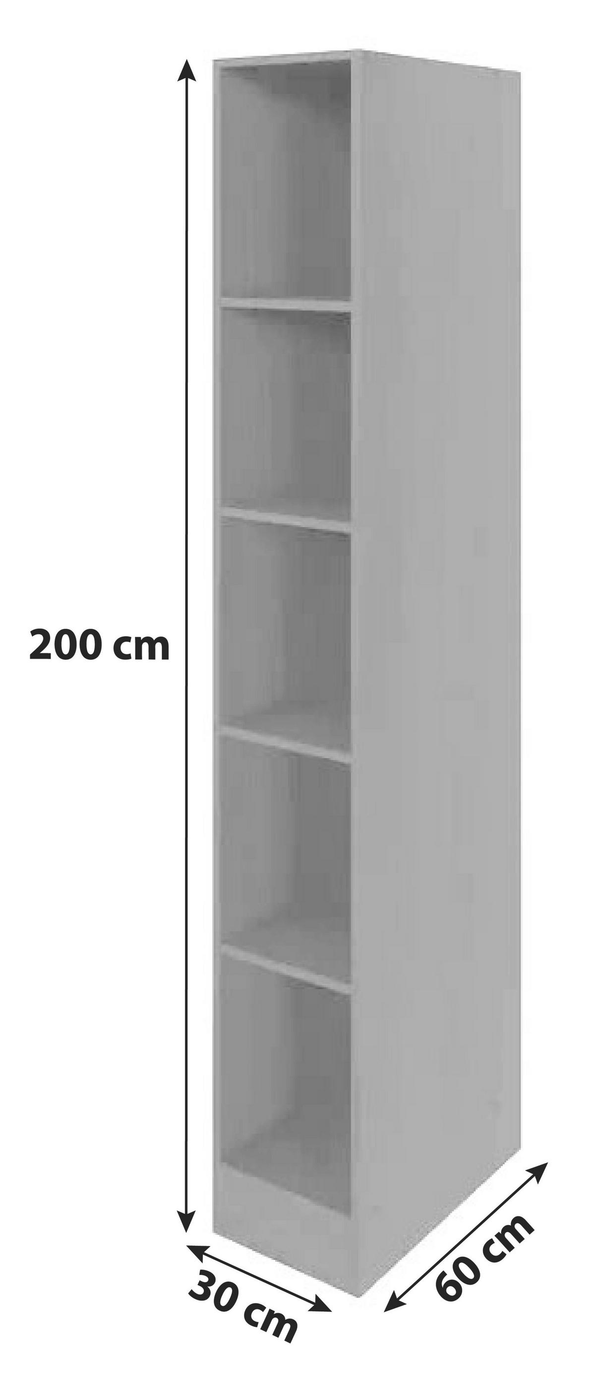Held Regal ca. 30 cm Anthrazit - Anthrazit, MODERN, Holzwerkstoff (30/200/60cm) - Held