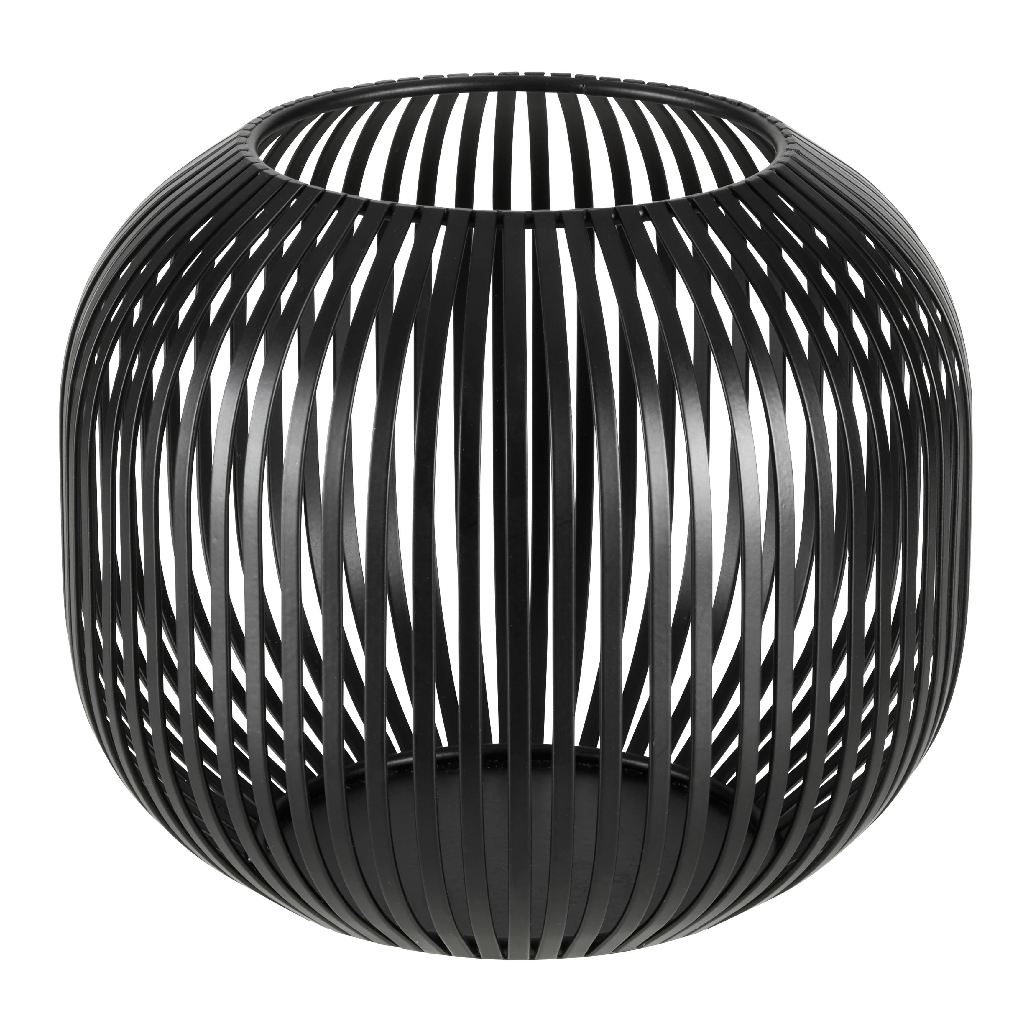 Laterne Jola in Schwarz - Schwarz, Metall (21/17,5cm) - Premium Living