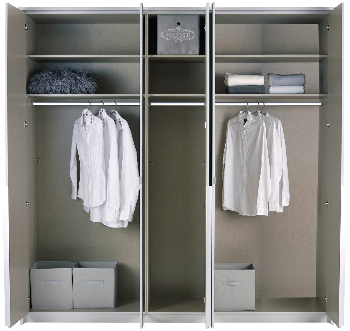 Dulap cu uși rotative ALABAMA - gri deschis, Modern, material pe bază de lemn (226/229/54cm)