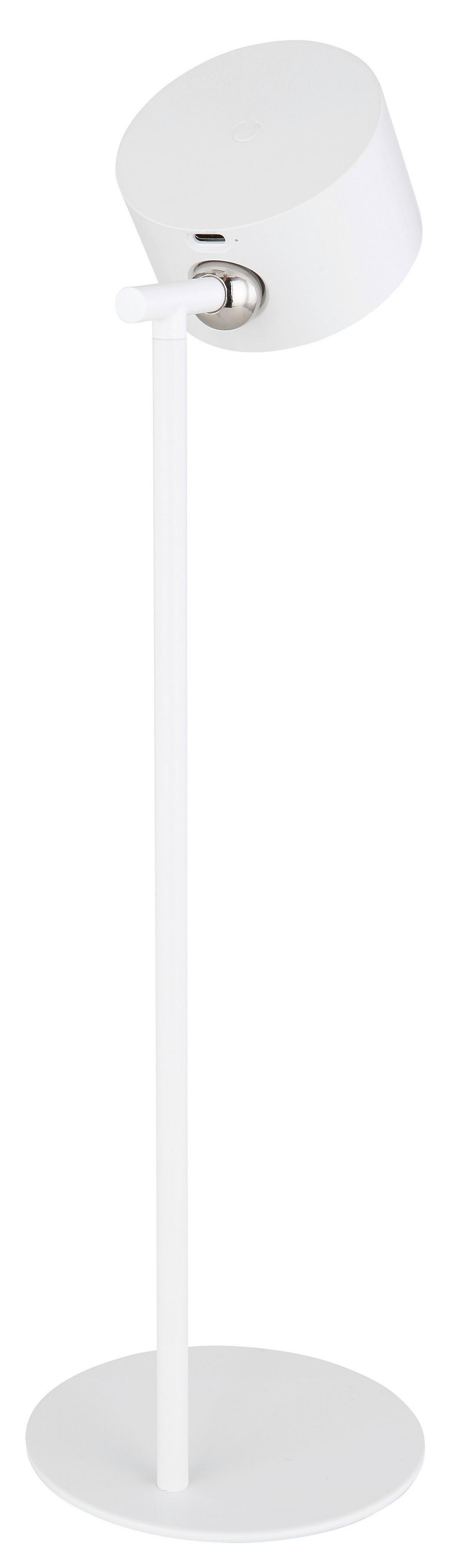 Akku-Tischleuchte Jorje Weiß max. 4,5 Watt - Weiß, KONVENTIONELL, Kunststoff/Metall (13/12/35cm) - Globo