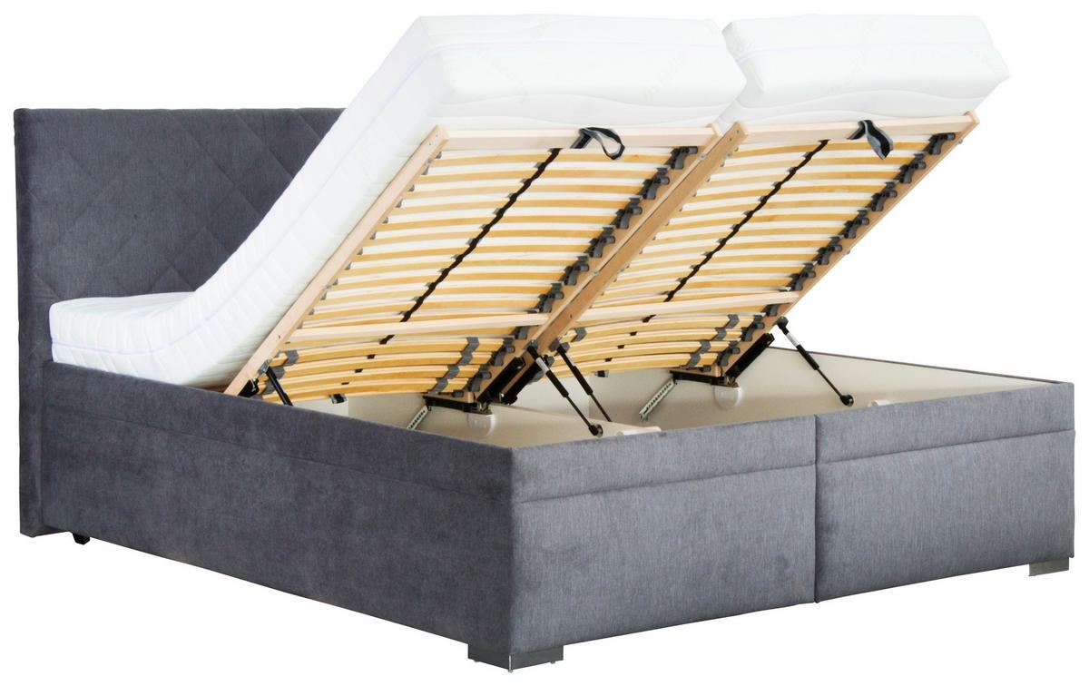 Tapecirani Krevet Klara - siva/tamno siva, Moderno, drvo/tekstil (180/200cm)