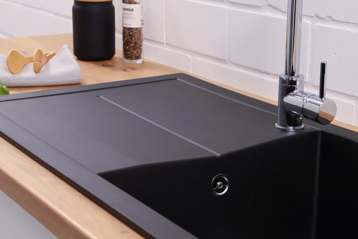 Pomivalno Korito Cleveland, 100x50cm - črna, Basics, kamen/umetna masa (100/21,4/50cm) - Respekta