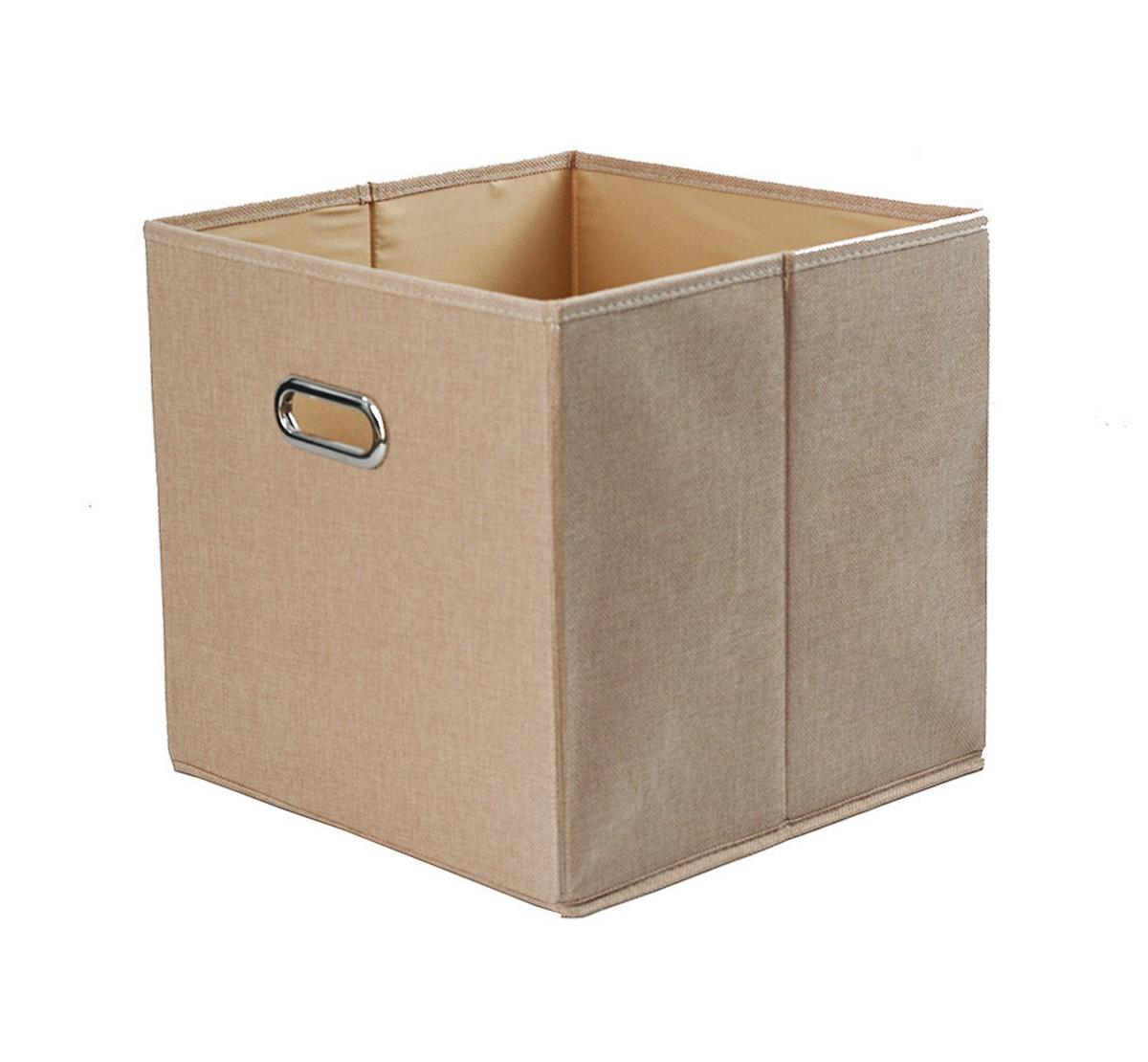 Faltbox Bobby ca. 34l - Beige, Modern, Karton/Textil (33/32/33cm) - Premium Living