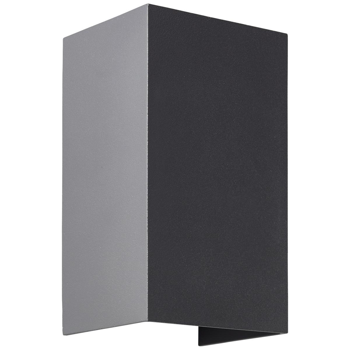 Wandleuchte Hilly Dunkelgrau max. 2x8,3 Watt - Dunkelgrau, Basics, Glas/Metall (6.8/8/13.6cm) - Brilliant