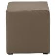 Hocker in Braun - Schwarz/Braun, Kunststoff/Textil (40/42/40cm) - MODERN LIVING