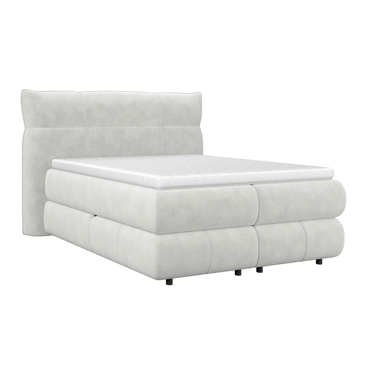 Boxspring Krevet Carmelo - crna/krem, Trend, tekstil/plastika (140/200cm) - Premium Living