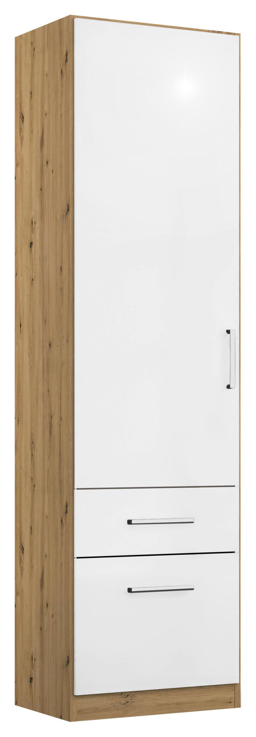 Ormar S Klasičnim Vratima Berlin - hrast Artisan/bijela visoki sjaj, Moderno, drvni materijal/plastika (47/197/54cm) - Modern Living