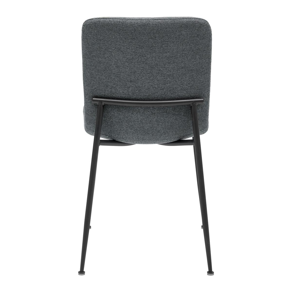 Stuhl Nele Grau Leinenoptik Gepolstert - Schwarz/Grau, MODERN, Holz/Textil (43/83/56cm) - Bessagi Home