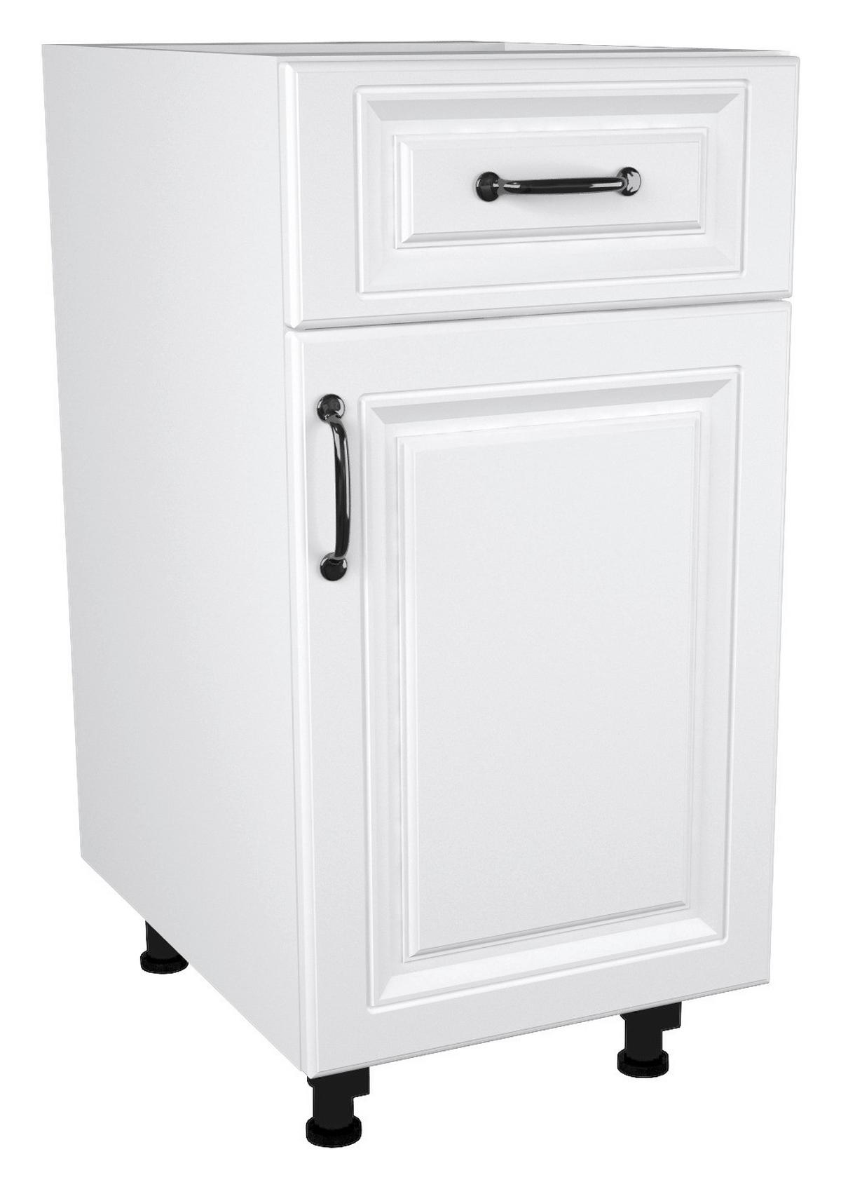 Konyhai Alsószekrény Michelle - fekete/fehér, Modern, faalapú anyag/fém (40/82/54cm)