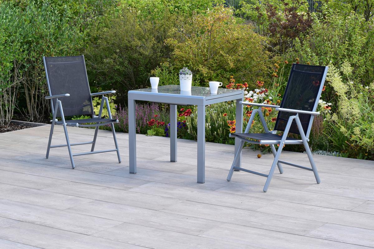 Vrtni Set Amalfi, 3-Delno, Črna - srebrne barve/črna, Moderno, kovina - Gardenson