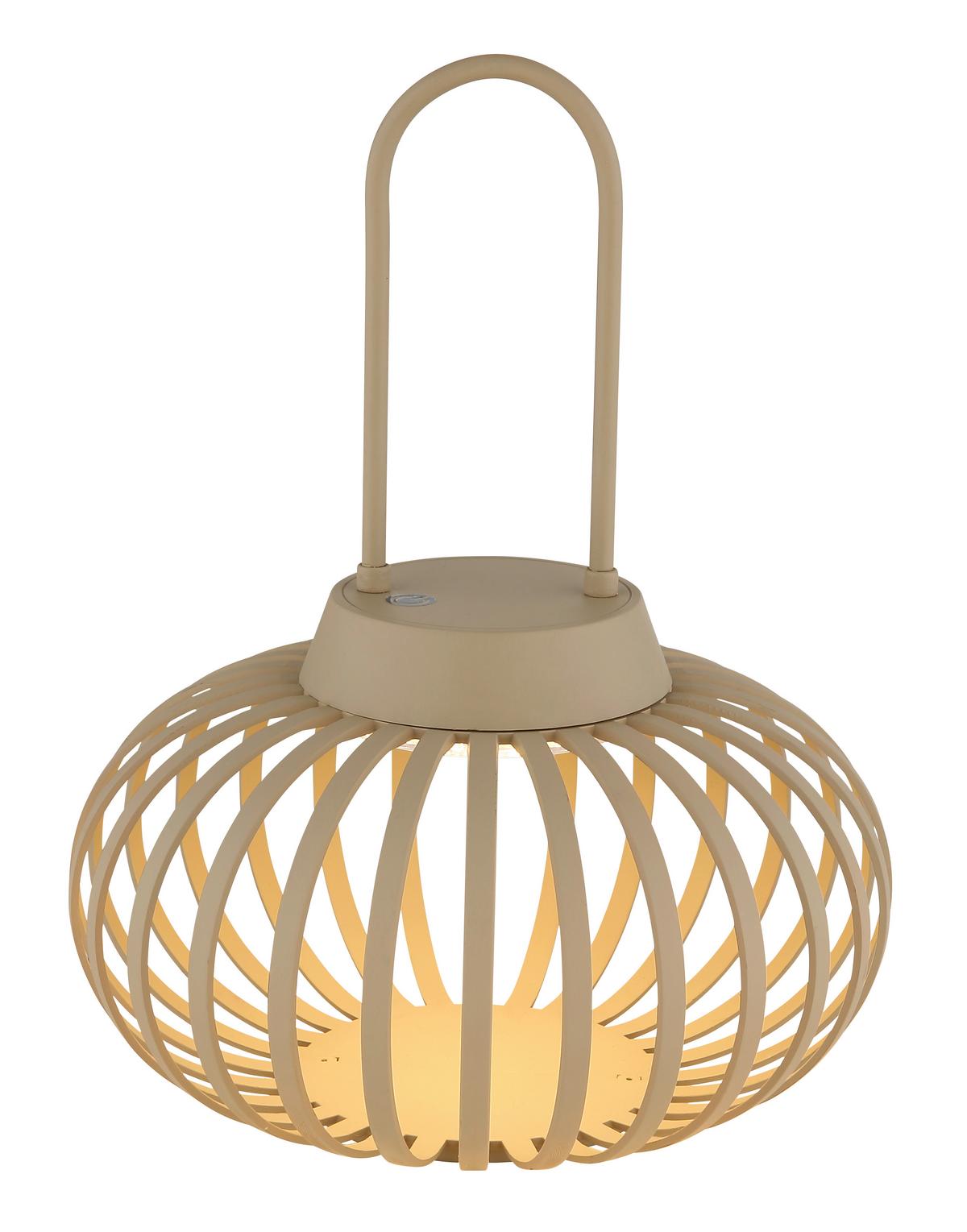Akku-Tischleuchte Allegra Sandfarben max. 1 Watt - Sandfarben, MODERN, Kunststoff/Metall (20,5/25,5cm) - Globo