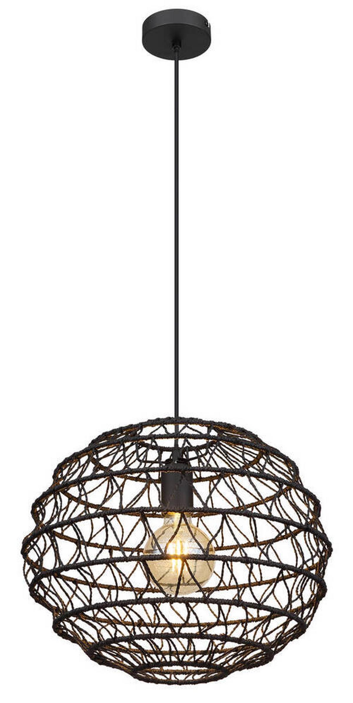 Viseča Svetilka 15689h1 Senni - črna, Natur, papir/kovina (39/120cm) - Globo