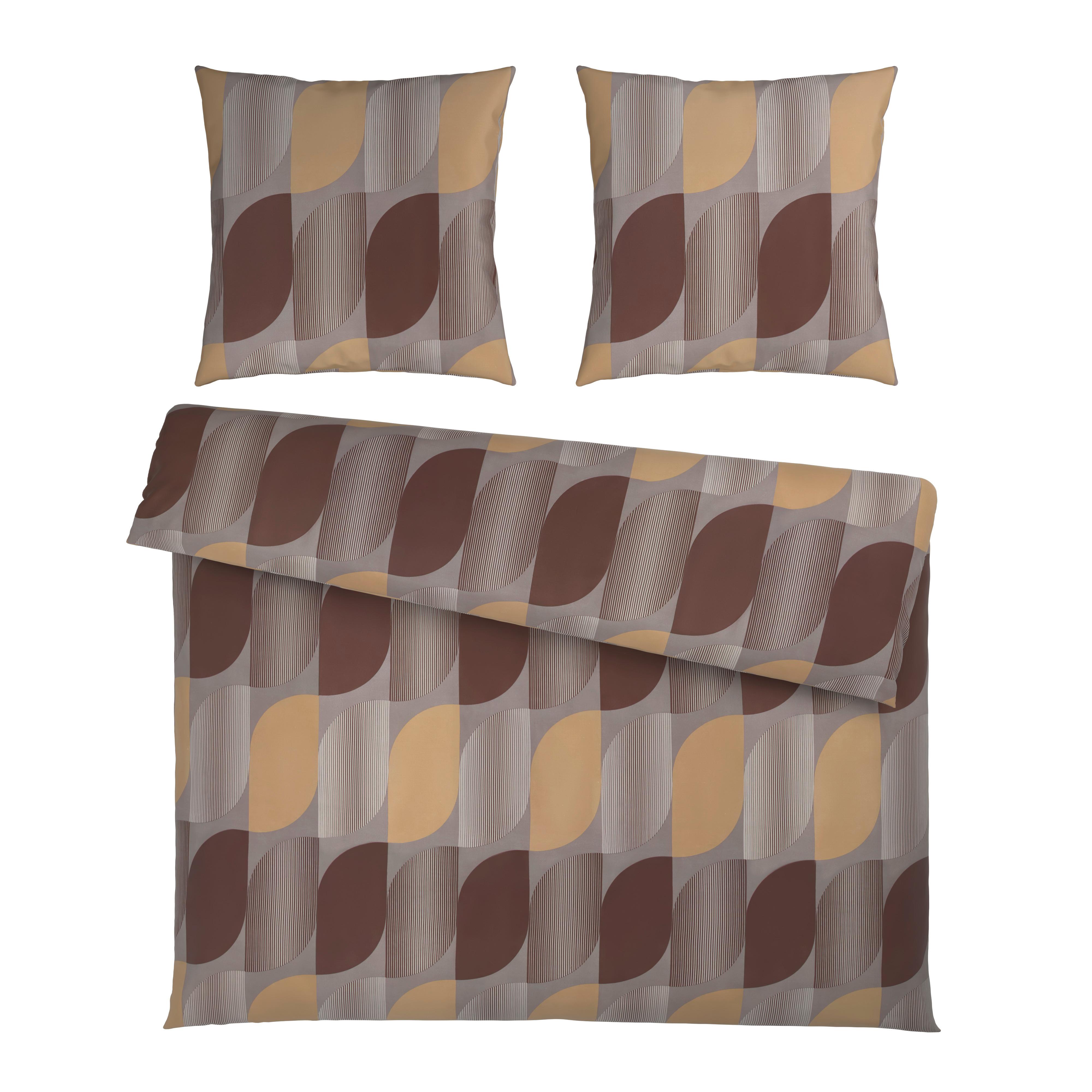 Bettwäsche Gala XXL Grau/Beige ca. 200x200cm - Champagner/Dunkelgrau, Textil (200/200cm) - Mömax