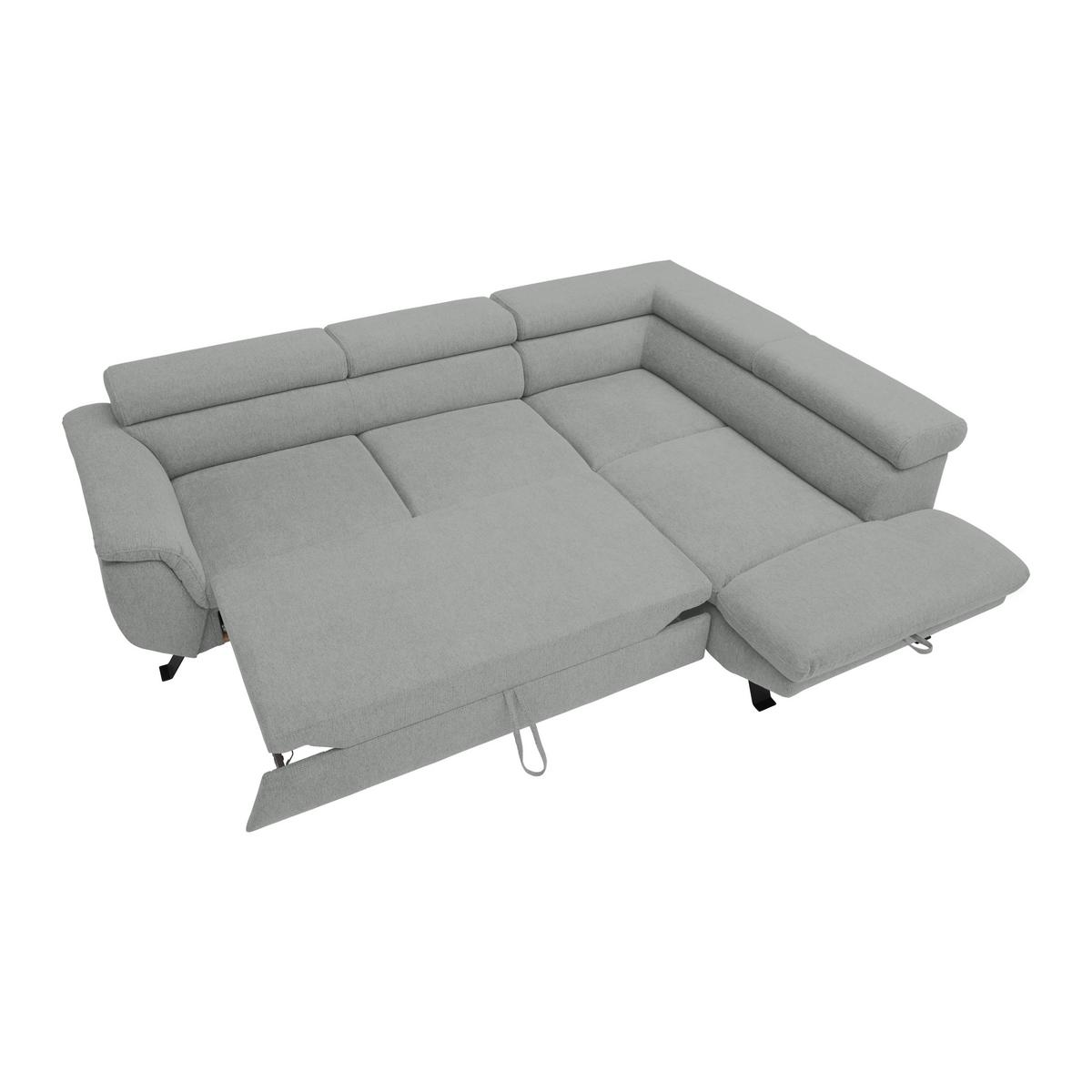 Kutna Garnitura Raven - svijetlo siva/crna, Moderno, tekstil/metal (257cm) - Modern Living