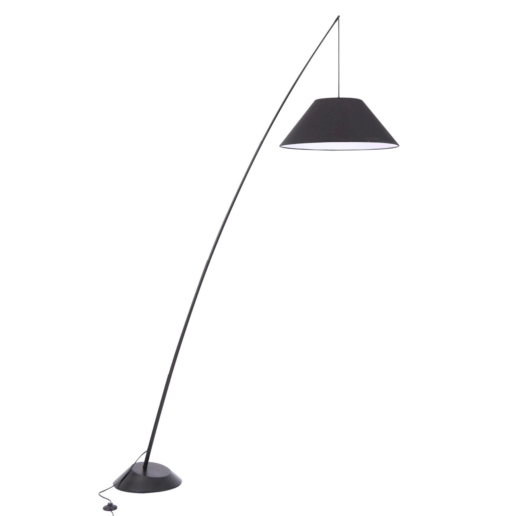 Stehleuchte Schwarz/weiss Max. 60 Watt - Weiss/Schwarz, Trend, Textil/Stein (55/235/173cm) - MAYTONI