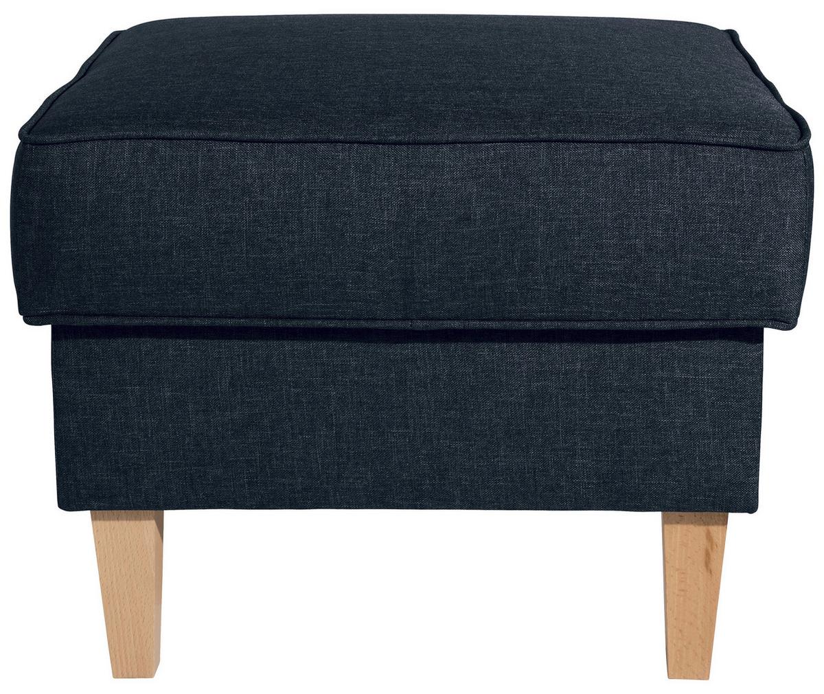 Hocker Lorris Dunkelblau Flachgewebe - Buchefarben/Dunkelblau, Design, Holz/Textil (53/45/53cm) - Max Winzer