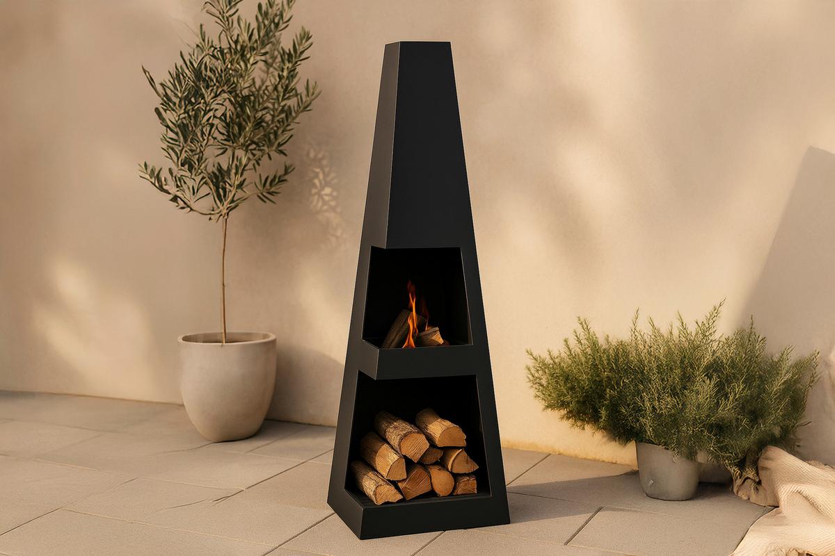 FEUERSTELLE BASTIAN - Schwarz, KONVENTIONELL, Metall (40/120/40cm) - Gardenson