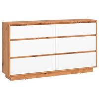 Široka Komoda Foggia, Barva Hrasta, Bela - črna/bela, Trend, umetna masa/leseni material (153,4/89,5/40cm)