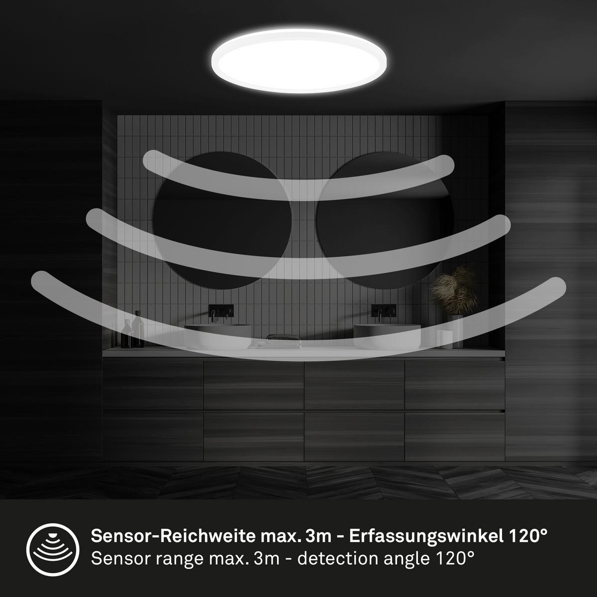 ŁAZIENKOWA LAMPA SUFITOWA LED 7526416 MOVE - biały, Konventionell, tworzywo sztuczne (42/3cm)