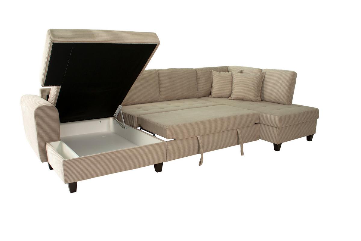Kutna Garnitura Moritz - sivo-smeđa, Trend, tekstil (155/324/178cm) - Modern Living