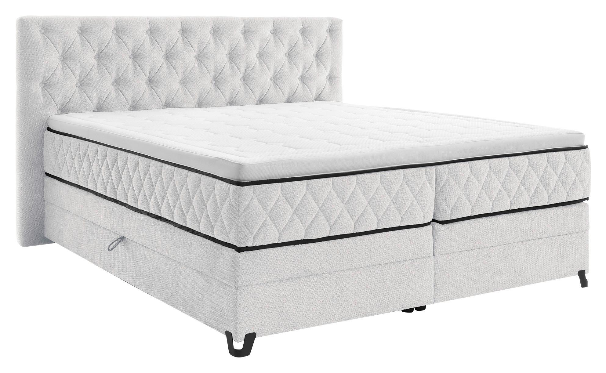 Boxspring Krevet Carmen - tirkizna/krem, Konvencionalno, drvni materijal/drvo (160/200cm) - Modern Living